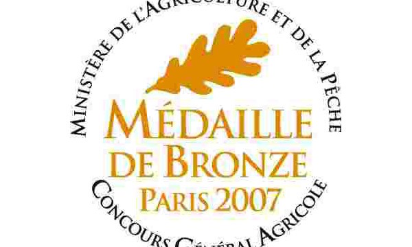 Médaille de Bronze - Concours Général Agricole - Paris 2007